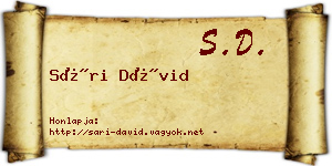 Sári Dávid névjegykártya