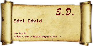 Sári Dávid névjegykártya