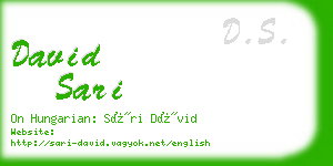 david sari business card